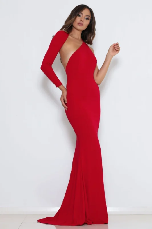 Abyss By Abby 4th Ave Gown - Red