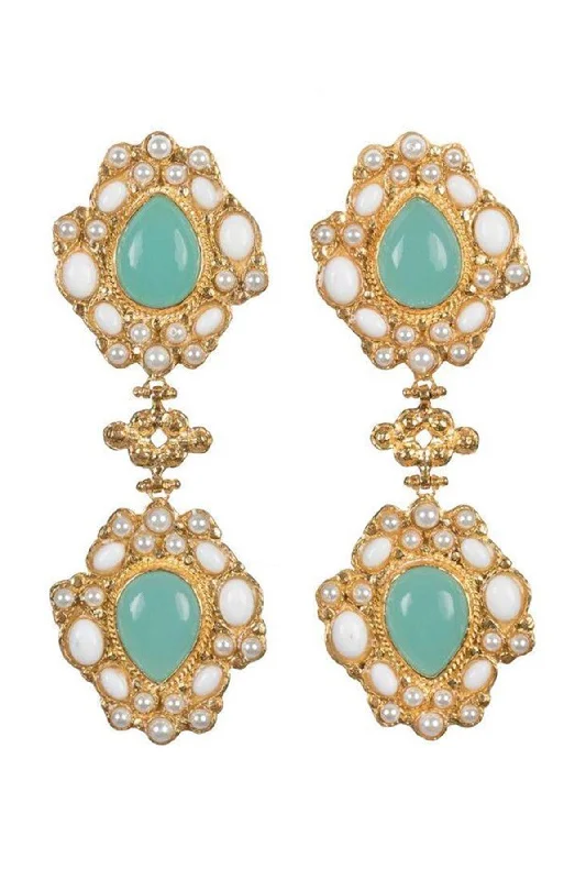 Christie Nicolaides Carlotta Earrings - White & Green