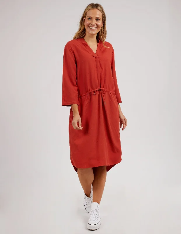 Claire Tie Dress Rust