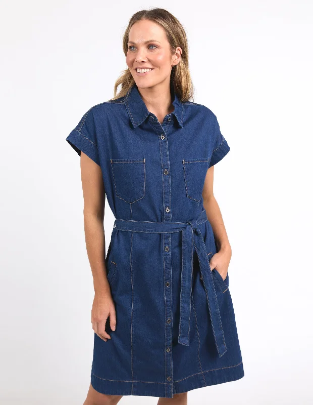 Everleigh Denim Dress Dark Blue Wash