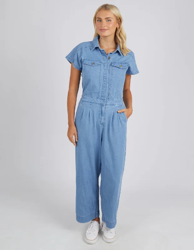 Frida Denim Jumpsuit Mid Blue Wash