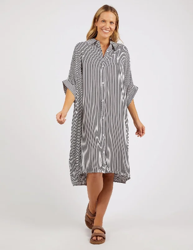 Luna Dress Navy & White Stripe