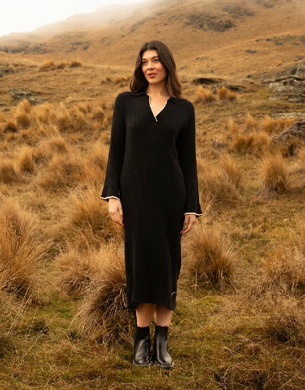 Maple Knit Dress Black