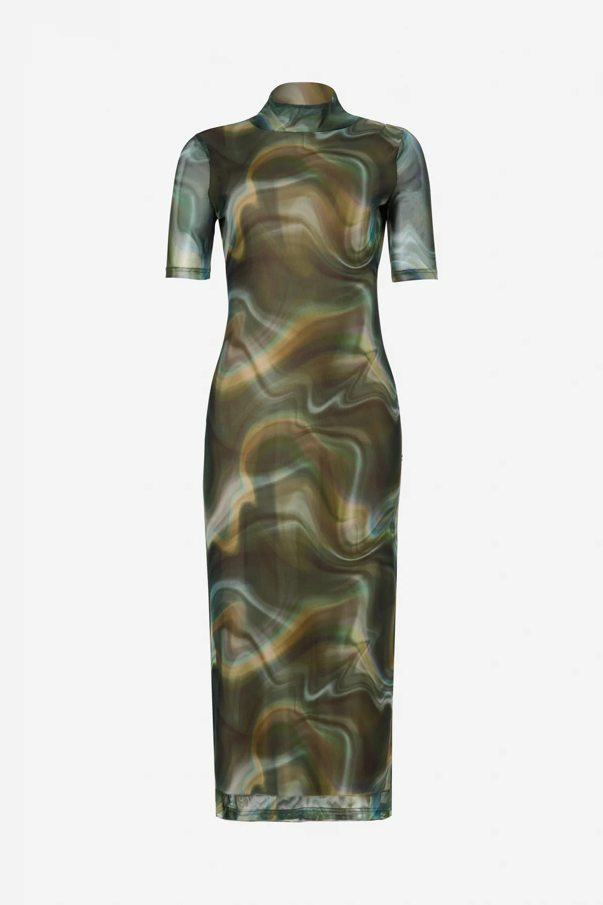 Sofia Irina Mesh Dress - Green Print