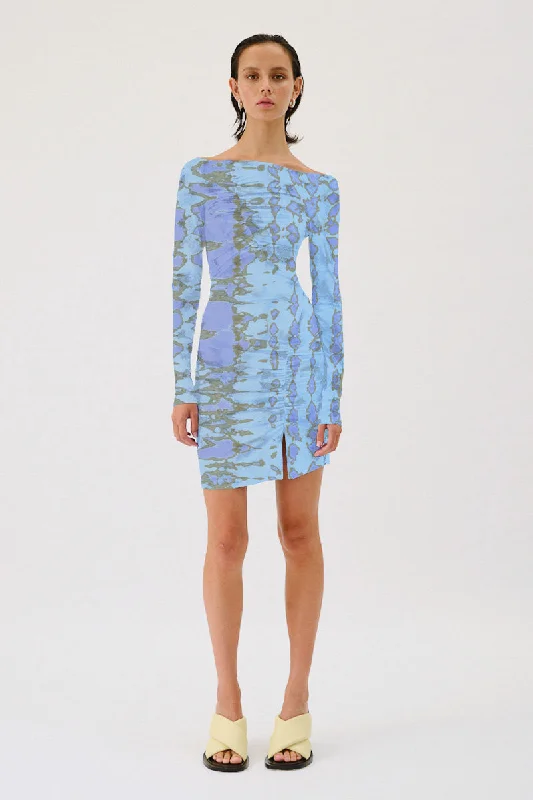 Suboo Claudia Long Sleeved Mini Dress - Ice Blue