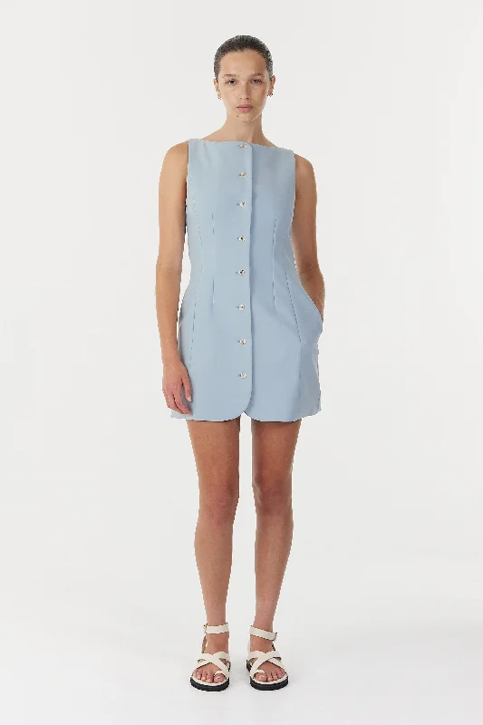 Third Form Skyline Tailored Mini Dress - Powder Blue