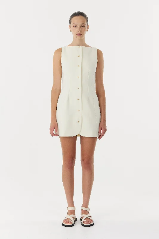 Third Form Skyline Tailored Mini Dress - Warm White