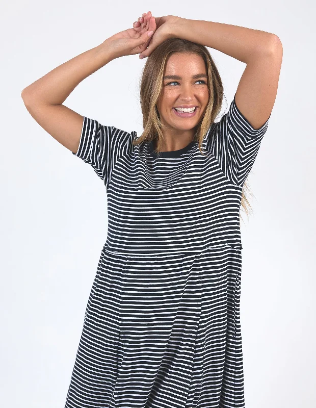 York Midi Dress Stripe Navy/White Stripe