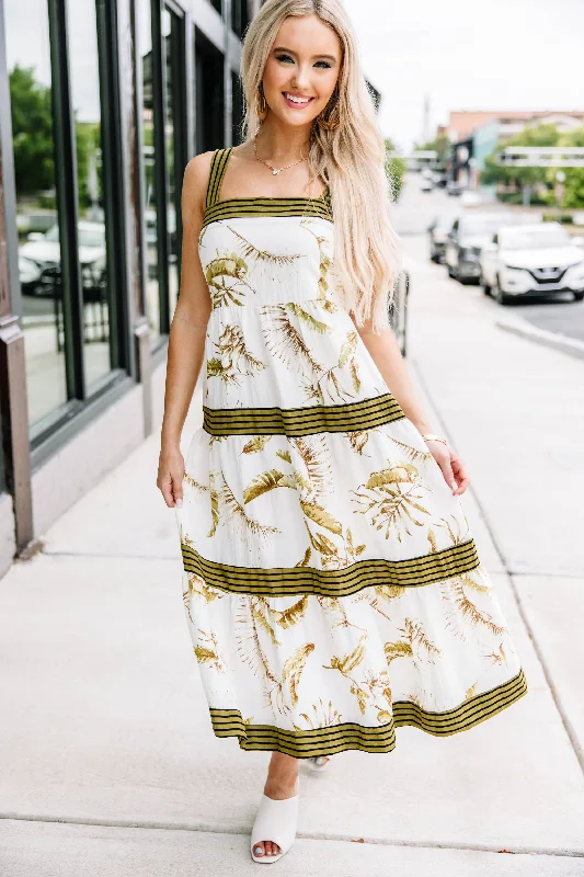 Easy Advice Green Floral Midi Dress