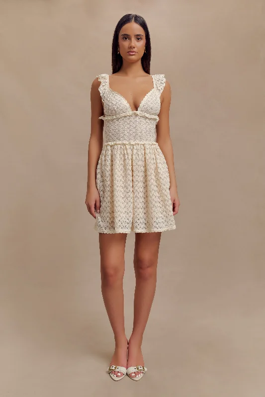 Ezra Lace Mini Dress - Ivory