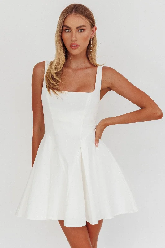 Get My Attention A-Line Mini Dress White