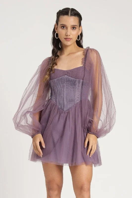 Tara Mini Dress in Lilac