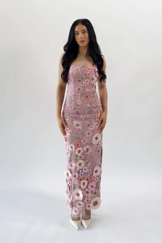 Angelica Floral Maxi Dress - Pink