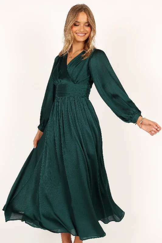 Bethanny Long Sleeve Maxi Dress - Emerald