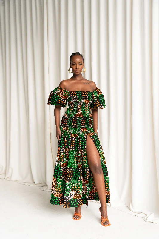 BUSAYO African print smocked body maxi dress