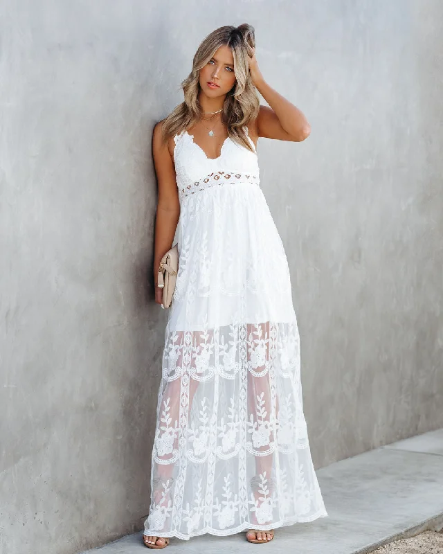 Invite Tranquility Lace Maxi Dress - Ivory - FINAL SALE