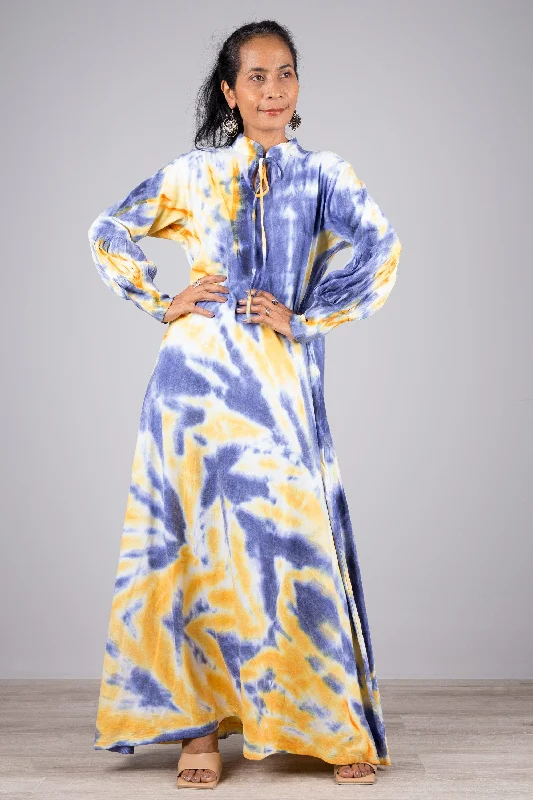 Tie dye dress with bell sleeves