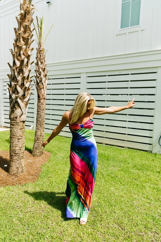 Watercolor Slip Maxi Dress - Multi